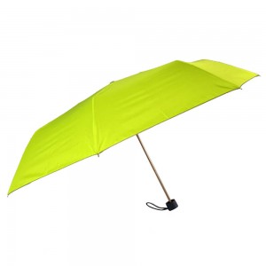 OVIDA three folding super light ladies’ umbrella colorful with green champagne color umbrella