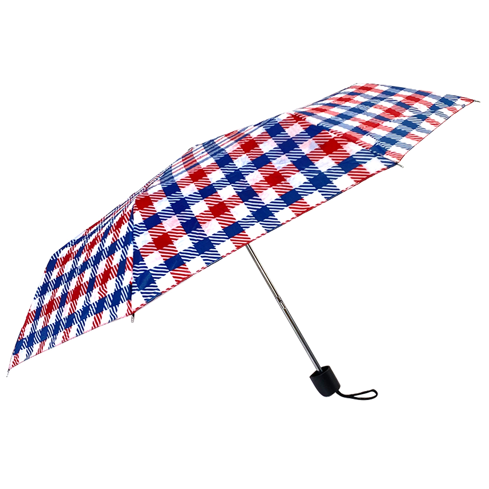 OVIDA three folding promotional stripe umbrella rain umbrella with custom design