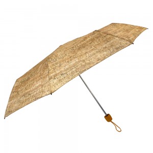 OVIDA three folding custom umbrella with metal shaft and plastic handle umbrella
