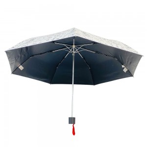 OVIDA 3 fold cartoon umbrella accept custom logo print black UV coating sun umbrella