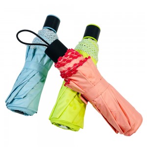 OVIDA wholesale quality folding sun umbrella 3 fold custom sombrinha woman clear umbrella automatic umbrella for girls