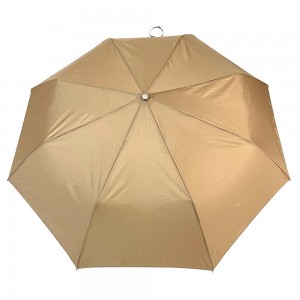 OVIDA Pure color Three Folding Telescopic Double Layer Umbrella For Rainproof And Sunshade