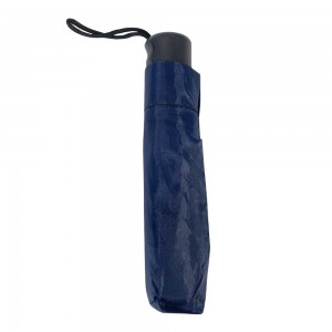 OVIDA cheap Eco-friendly soft polyester fabric solid color navy blue 3 fold umbrella for supermarket