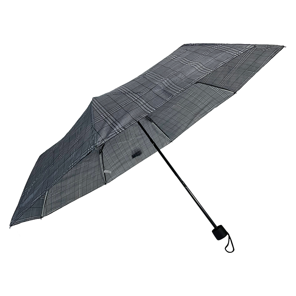 OVIDA 3 folding dark manual open compact umbrella with custom logo design
