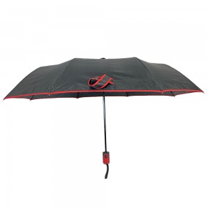 Ovida 3 folding Portable Automatic Umbrella Promotion Folding with Piping and custom design