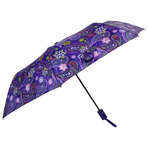 Ovida 3 folding Portable Automatic Umbrella Folding with Flower Custom Design
