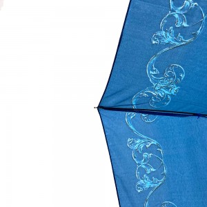Ovida 3 folding Custom Automatic Umbrella Folding with Flower Custom Design full printing