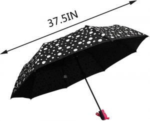 Ovida Magic Water Activated Color Changing Umbrella Rain Drop Pattern Portable Lightweight Foldable Windproof Anti-UV Umbrella for Beach Camping Travel