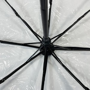 OVIDA New design straight golf Promotion Transparent umbrella / Princess 3 folding bumbershoot / clear customized umbrella
