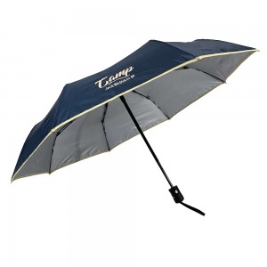 Ovida 8 Ribs Light Weight Fashion Aluminium Automatic Three Fold Umbrellas for Wholesale UV protection umbrella