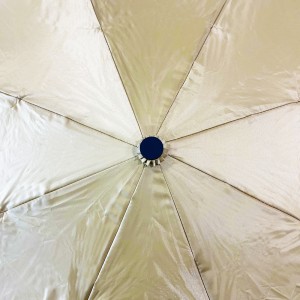 Ovida Custom Logo Automatic Rain Umbrella UV-Proof Three Folding with black piping Business Solid Sunshade Umbrella