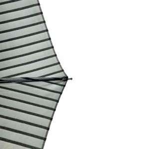 OVIDA 3-folding Umbrella Full-auto Open And Close Umbrella Black And White Striped Umbrella