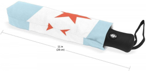 Ovida Creative Three-Fold Windproof Aluminum Alloy Rain  Custom Printed Logo international flag Umbrella for rain