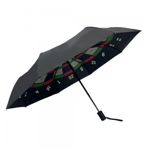 Ovida 21inch 8ribs Folding Umbrella UV Protection Umbrella Printed With Special Numbers Pattern
