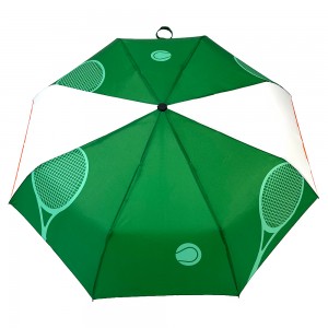 Ovida Full Automatic Folding Umbrella Printed on Tennis Racket Pattern Custom Umbrella