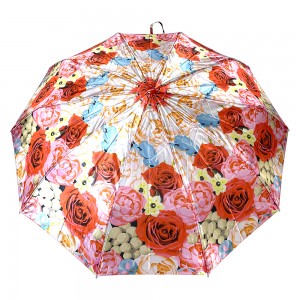 Ovida 23inch 10ribs Custom Umbrella With Flowers’ Pattern High-end Luxury Umbrella