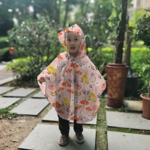 Ovida 100% waterproof rain wear fashion design nice pink color for children high quality outdoor raincoat