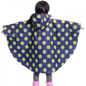 Ovida Hot sale cheap kids poncho cute pattern waterproof children rain coat with hood poncho polyester children rain coat