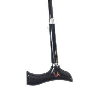 Ovida hot sell custom umbrella cane with anti-slip cap black red colors umbrella cane walking stick for women men