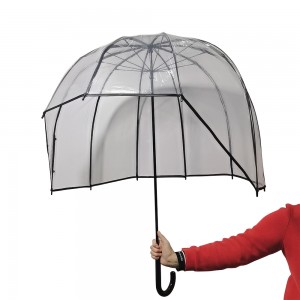 Ovida Ovida OEM Custom Automatic Full Body Clear Bubble Umbrella POE PVC Transparent dome shape helmet umbrella