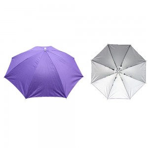 Ovida custom size shape purple color wearing hat head umbrella with UV coating for adult kids farmers fishing camping travel