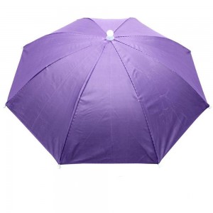 Factory Promotional Mini Umbrella 2019 - Ovida custom size shape purple color wearing hat head umbrella with UV coating for adult kids farmers fishing camping travel  – DongFangZhanXin