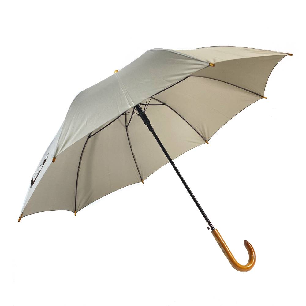 Trending Products Auto Open Inverted Umbrella - Custom Beige Auto Opening 50inch Wood Hook Umbrella – DongFangZhanXin