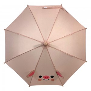 OVIDA 15 Inch 8 Ribs 3D Shape Pink Umbrella Mini Manual Open Children Umbrella