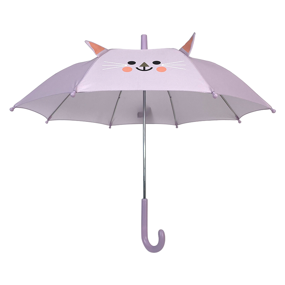 OVIDA Mini 3D Children Umbrella Manual Open With Custom Purple Cat Design Kids Umbrella