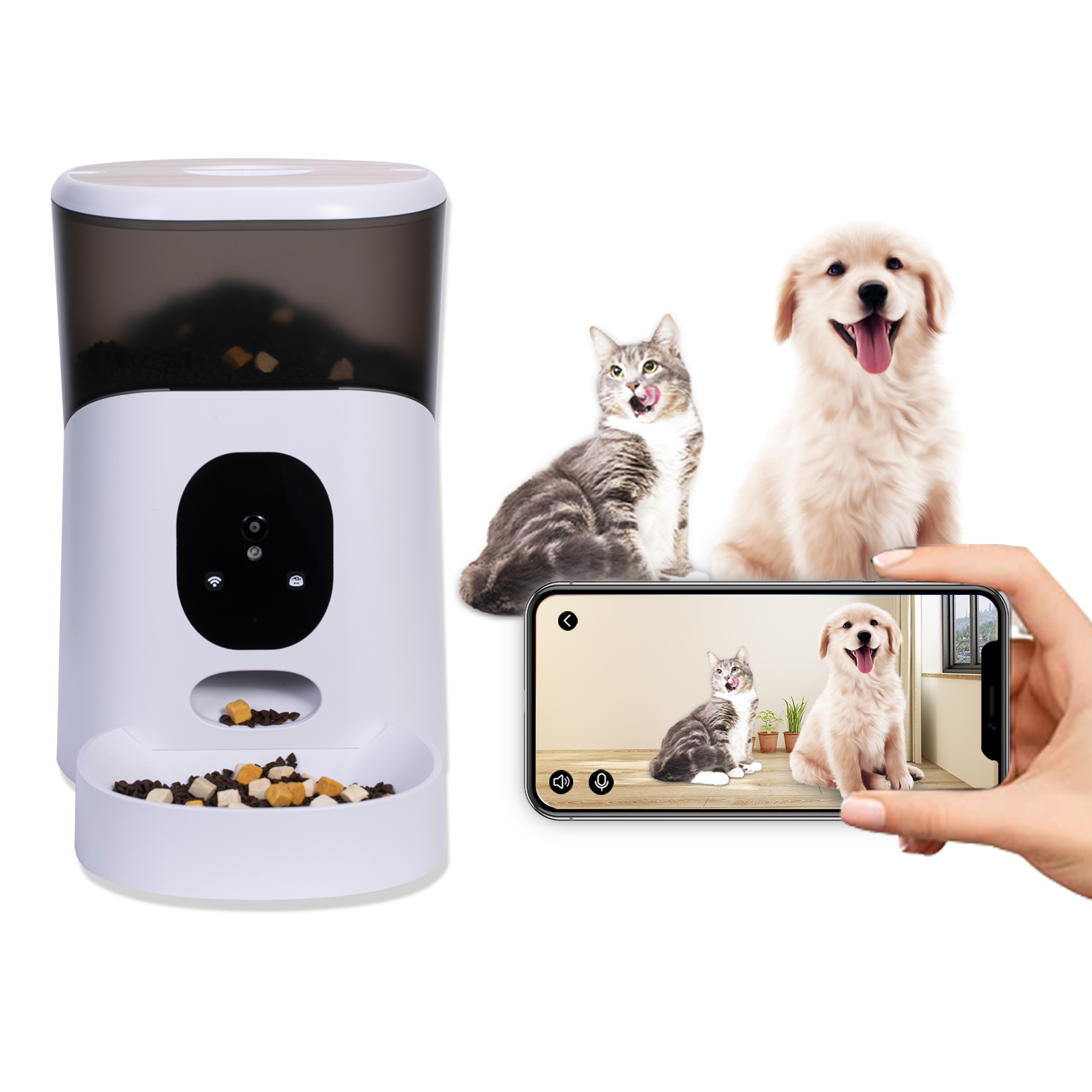 Underwear Shopping Dog Food Intelligent Dispenser - 5L Smart pet feeder (Square)  with Video SPF 2200-V-TY – OWON