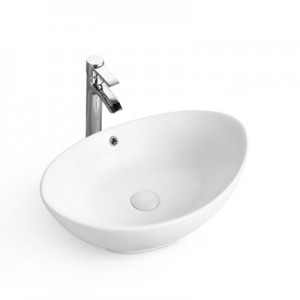 Manufacturing Companies for Travel Bidet Bottle - Oval Vessel Sink Bathroom Sink Oval Shape Above Counter White Porcelain Ceramic Bathroom Vessel Vanity Sink – Ouweishi