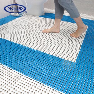 Tuiles de tapis de sol antidérapantes pour salle de bains et piscine à verrouillage TPE