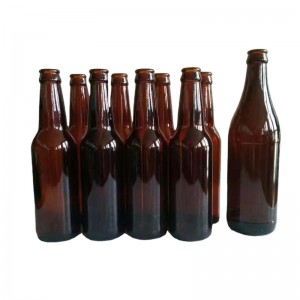 wholesale round shape 33cl dark brown amber beer glass bottle