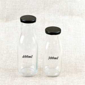 250ml 500ml 1000ml clear milk glass bottle with metal cap