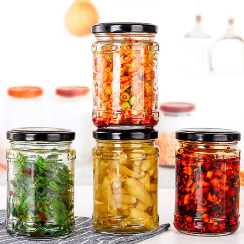 25ml- 500ml glass jar with metal lid glass container for honey jam