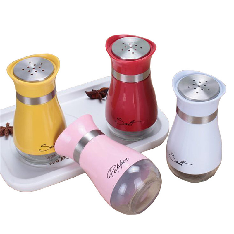 Wholesale Stainless Steel Glass Seasoning Bottle And Shaker - Best mini glass spice jar custom bottle salt and pepper shakers 120ml – Luhai