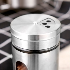 High quality 120ml Small Glass Spice Jar with Stainless Steel Lids