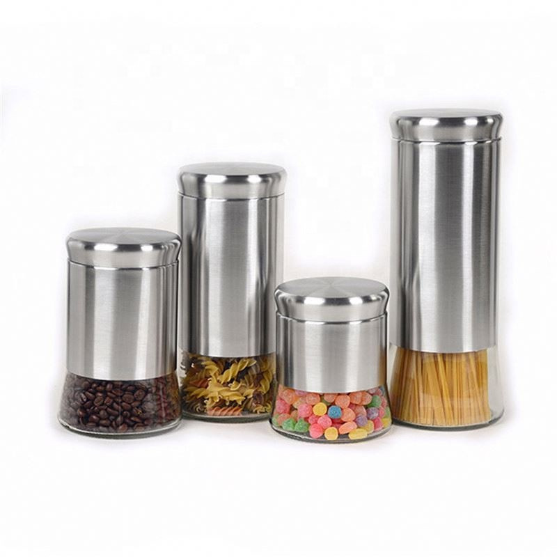 PriceList for Cookie Storage Jar - Set of 4pcs Storage Jar with Decal , Hermetic Glass Jar with Cover, Luxury Glass Jar for Present 300ml – Luhai