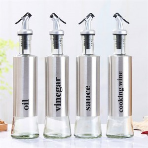 Hot New Products Clear Round Glass Cooking Oil Dispenser - Stainless Steel Olive Oil Dispenser Bottle Set Kitchen Sprayer 300ml Seasoning Container Olive Oil Spray Bottle – Luhai