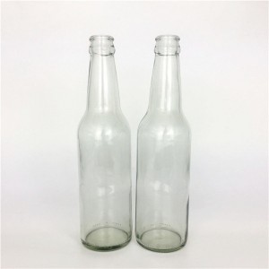 Wholesale 330ml clear glass beer bottle with crown cap