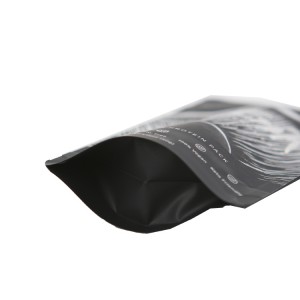 32g hologram mushroom pouch custom shiny black white bag stand up zipper bag