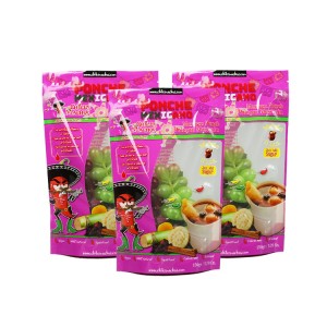 Custom printed 150g 5.29oz fruits food pouch glossy surface stand up zipper bag with window