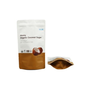 Custom printed resealable coconut chips snack food plastic packaging bag