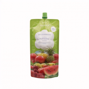 Custom Portable Reusable Large Spout Bags Stand Up Plastic Drink Pouches For Beverages Liquid Packaging