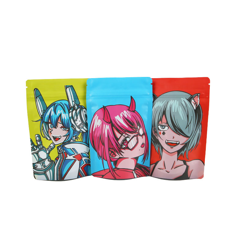 Custom Printed Candy Pouch Heat Sealing Foil Zipper Smell Proof Mylar Packaging Bag