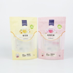 Custom Printing Stanf Up Zipper Bag 30g Tea Powder Packaging Mylar Pouch With Window