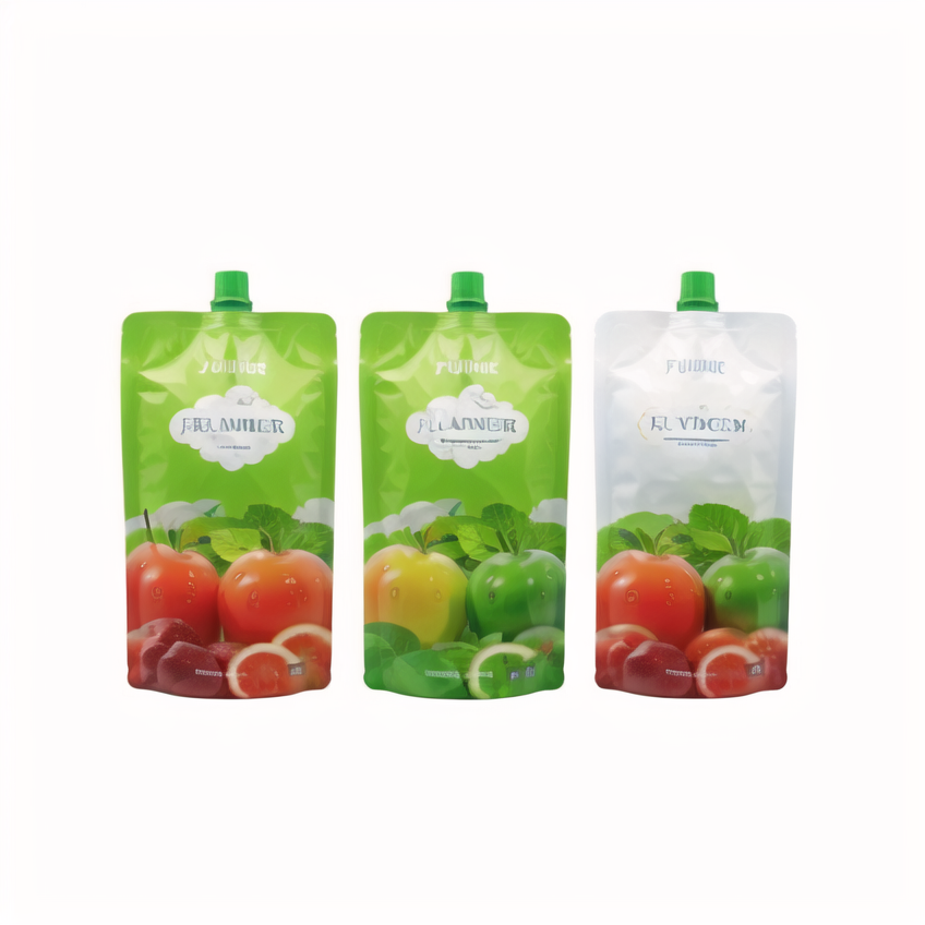 Custom Portable Reusable Large Spout Bags Stand Up Plastic Drink Pouches For Beverages Liquid Packaging