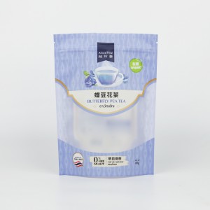 Custom Printing Stanf Up Zipper Bag 30g Tea Powder Packaging Mylar Pouch With Window