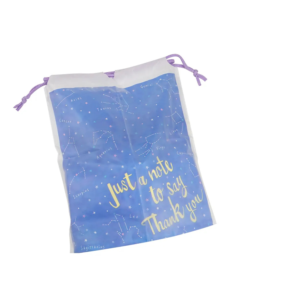 Προσαρμοσμένη πλαστική συσκευασία με κορδόνια περίσφιξης τσάντα δώρου ρουχισμού ενδύματα ενδύματα ταξιδιού