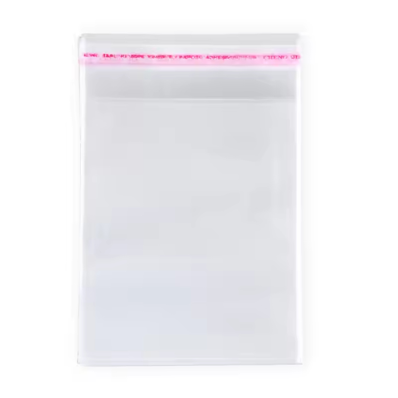 disposable custom transparent clear pack self seal adhesive pouch sticky opp plastic bag para sa packaging